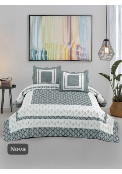 Çift Kişilik Kapitone Yatak Örtüsü, Klasik Desenli Model - Nova 250 X 260cm Ekru