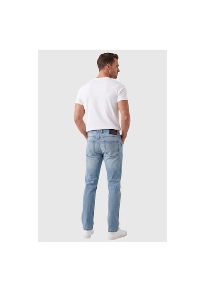 Deepsea Erkek Regular Fit Standart Kesim Likralı Taşlanmış Mavi Kot Pantolon Esnek Pamuklu Jean 2600982