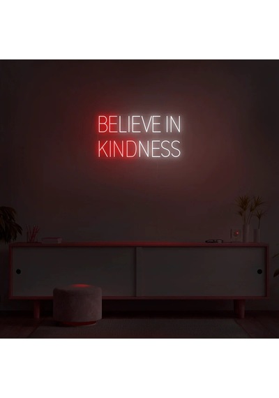 Belıeve In Kındness Yazılı Neon Tabela Kırmızı