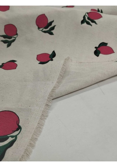 Desenli Keten Poplin Kumaş