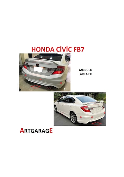 Honda Cıvıc Fb7 Modulo Arka Ek-boyasız-fiberglass