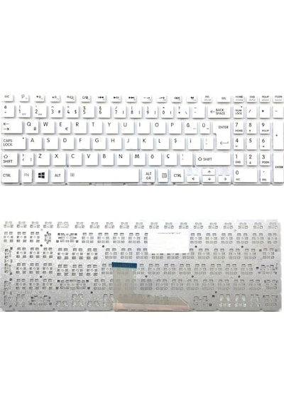 Toshiba Uyumlu Satellite L50-B-1VQ L50-B-1VR L50-B-1VT Klavye Beyaz TR