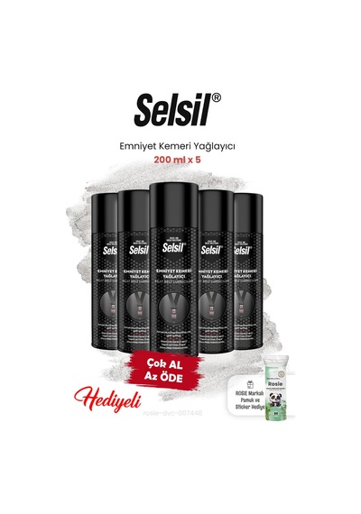 Selsil 5 Adet Emniyet Kemeri Yağlayıcı 200 Ml Ve Rosıe