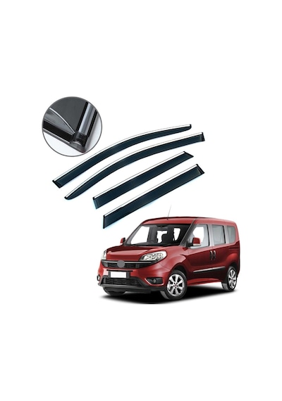 Fiat Doblo Krom Çıtalı Cam Rüzgarlığı 2010-2019 4 Lü