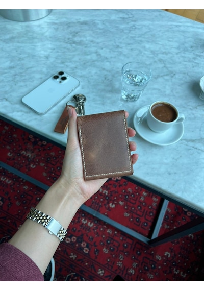 Mft Leather Hakiki Deri Çıtçıtlı Erkek Cüzdan Nova 5801 Taba