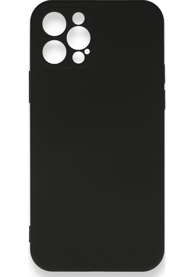 Apple Uyumlu iPhone 12 Pro Max İçi Kadife Kaplı Esnek Silikon Kapak Ryc/ Nano Lansman Siyah