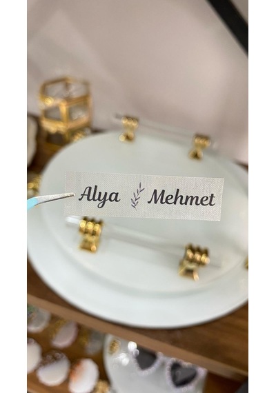 Şeffaf Etiket 1,5 X 5 Cm 50 Adet Söz,kına,nişan,düğün - Arletikettasarım Beyaz