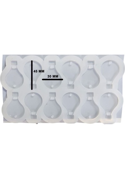 Tahtakale Toptancı Epoksi Silikon Kalıp Çoklu Kapadokya Balonu Kolye Anahtarlık Küpe Kalıbı 45x30 Mm 12 Li