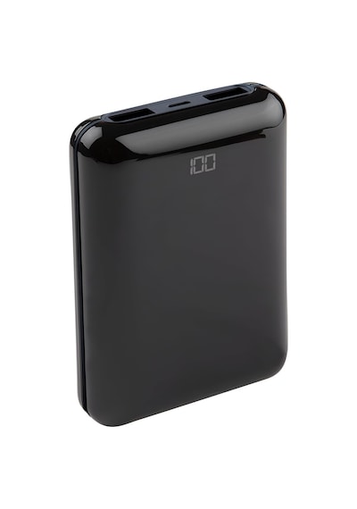 10000 Mah Taşınabilir Powerbank, Çift Usb Çıkışlı 2.1a Hızlı Şarj , Led Dijital Ekranlı, Ultra İnce Ve Hafif 180 G, Telefon Ve Tablet Uyumlu Siyah