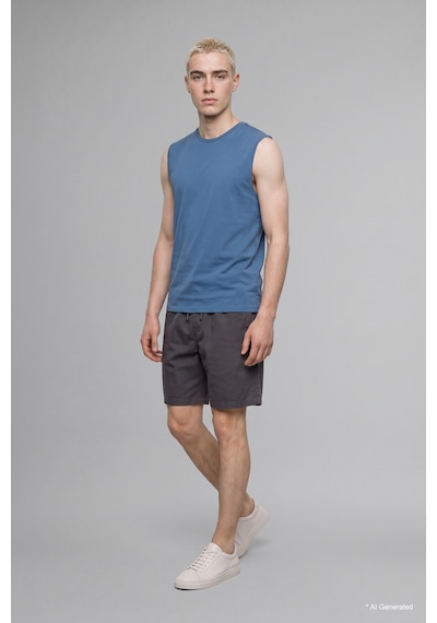 Defacto Boxy Fit Bisiklet Yaka Pamuklu Basic Atlet I6255ax26hsbe314 Mavi-be314