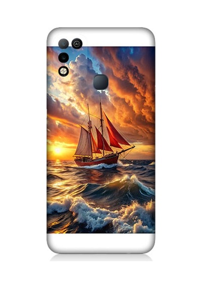 İnfinix Hot 10 Play Uyumlu Renkli Yelken Desenli Silikon Kılıf