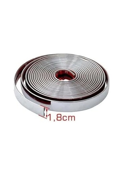 Yapışkanlı Nikelaj Şerit Bant Çıta, 18mm, 5 Metre, Krom