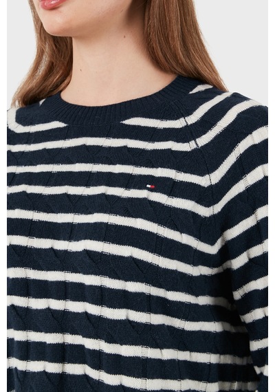 Tommy Hilfiger Bayan Kazak Ww0ww48394 0y7 Lacivert-beyaz Lacivert-beyaz