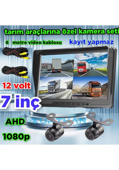 7 İnç Kayıtsız Ekran 2 Adet Ahd 1080p Kamera Seti 12 Volt