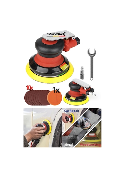 Stilmax Jet150ho Havalı Orbital Zımpara Makinesi + 150Mx10 Zımpara Stilmax Jet150ho Havalı Orbital Zımpara Makinesi + 150Mx10 Zımpara