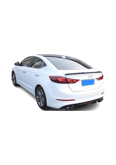 Hyundai Elantra Arka Difüzör Çift Çıkış Egzoz 2016 - 2019 Siyah