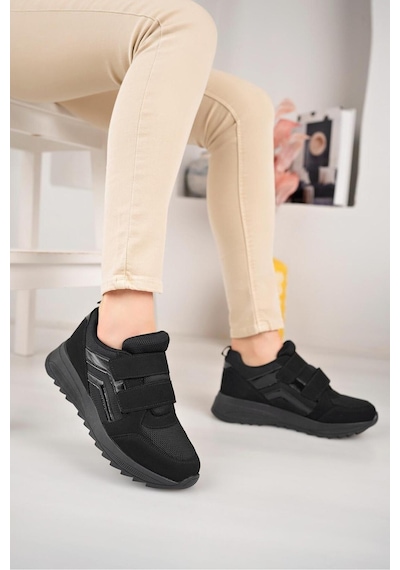 Mcdark Kadın Siyah Cırtlı Sneaker Ayakkabı