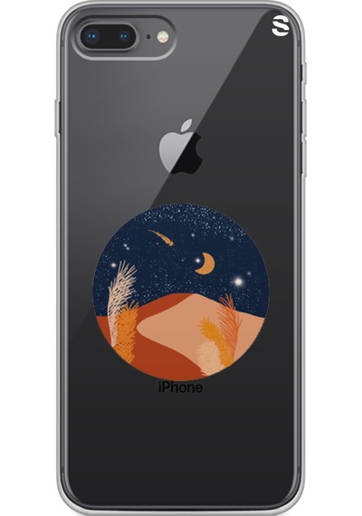 Apple Uyumlu iPhone 7 Plus - 8 Plus Uyumlu Midnight Tasarımlı Süper Şeffaf Telefon Kılıfı