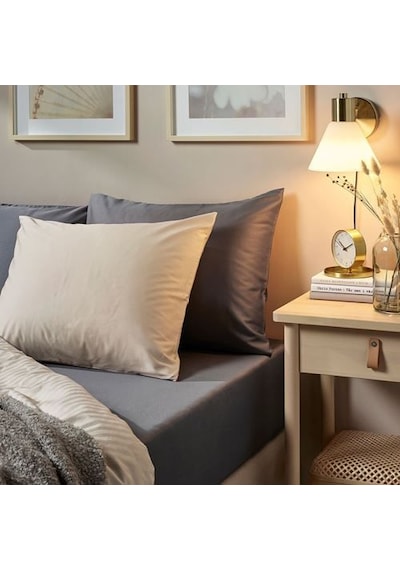 Ikea Nattjasmın 1 Tek Kişilik Çarşaf 90 X 200 Cm Koyu Gri