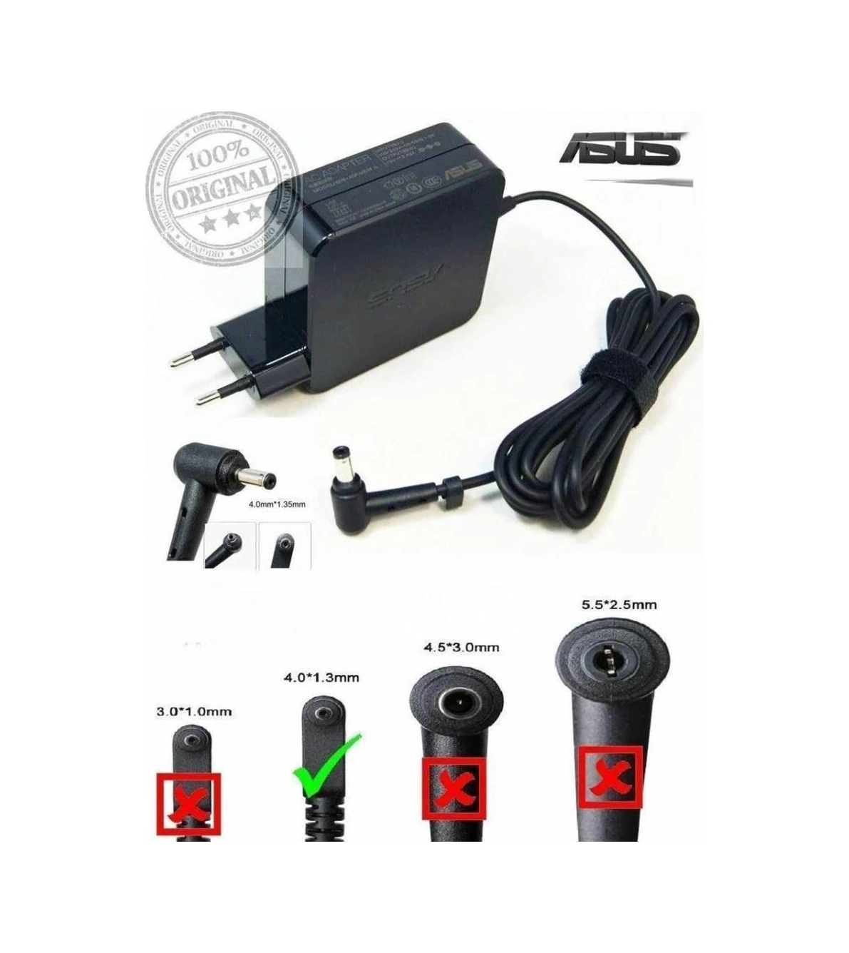 Asus Vivobook Zenboook 4.0x1.3mm 19v 2.37a 45w Adaptör Asus Şarj