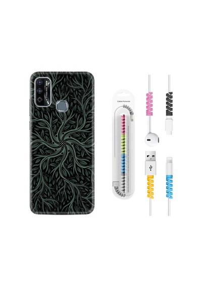 Infinix Hot 9 Play Kılıf Kablo Koruyuculu Sarmaşıklar 1675