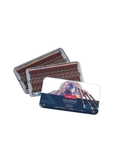 Derwent Coloursoft Kuru Boya 72'li Teneke Kutu