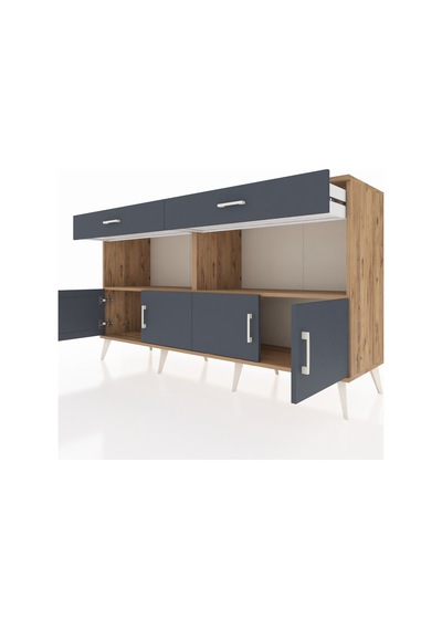 Hyperion Konsol 2 Raflı 2 Çekmeceli 4 Kapaklı 176x44x99 Çam-antra Çam-antrasit Hyperion Konsol 2 Raflı 2 Çekmeceli 4 Kapaklı 176x44x99 Çam-antra Çam-antrasit