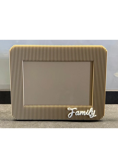 3d Baskı Japandi Tarzı Çizgili Fotoğraf Çerçevesi 10x15 Cm Masaüstü Yatay Çerçeve Bej