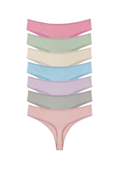 Sensu Kadın Fitilli Brazilian Tanga 7'li Paket Set Model-5 Model5