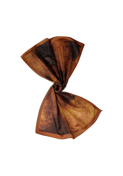 Mim Eşarp Işıl İpek Cotton Vual Etnik Desenli Şal 75x190 Cm Gold - Açık Sarı