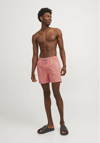 Jack & Jones Erkek Logo Baskılı Deniz Şortu - Fiji 12253118 - Gülkurusu