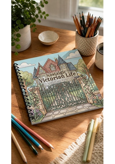Vintage Nostalgic Victorian Life 20x20 Cm Büyük Boyama Kitabı, Çocuklar Ve Yetişkinlere