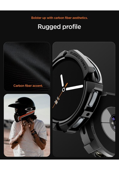 Galaxy Watch 9/8 40mm İle Uyumlu Kılıf Rugged Armor Matte Black - Acs10004 Çok Renkli