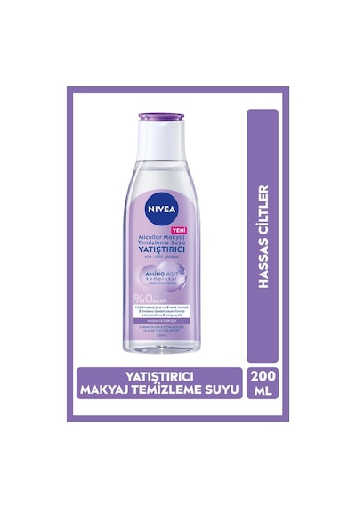 Yatıştırıcı Micellar Makyaj Temizleme Suyu 200ml, Yüz Göz Ve Dudak, Nemlendirici, Hassas Cilt