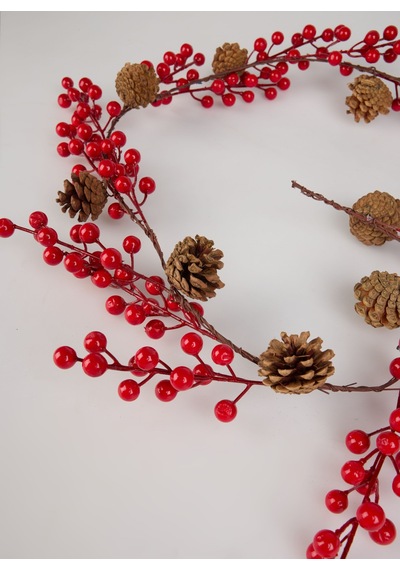 Evvon Yılbaşı Süsü Xms Kozalakli Garland 150cm Diğer