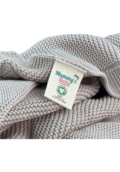 Mummy's Baby Tencel Örgü Bebek Battaniyesi 80 100 Gri