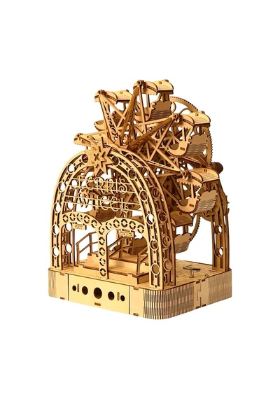 Algwooddesign 3d Ahşap Dönme Dolap Maketi, 206 Parça Lazer Kesim Yapboz, Nostaljik Luna Park Maket Kiti, Yetişkinler Ve Gençler İçin Eğitici Ahşap Puz