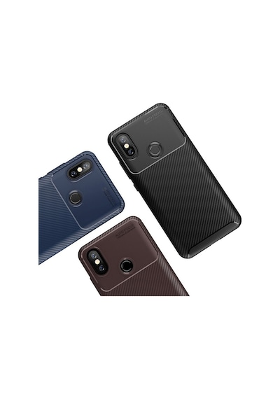 Apsuwa Xiaomi Mi A2 Lite Kılıf Negro Karbon Fiber Silikon