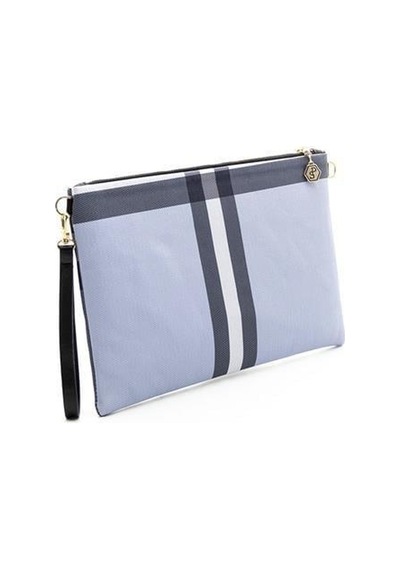 Silver Polo Sp1034 Kadın Portföy & Clutch Ekose Mavi-kemik