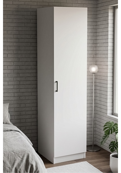 Virella Gardrop Askılı Elbise Dolabı Raflı Elbise Dolabı Beyaz