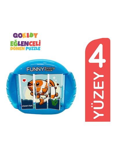 4 Farklı Desenli Eğlenceli Eğitici Dönen Puzzle Diğer
