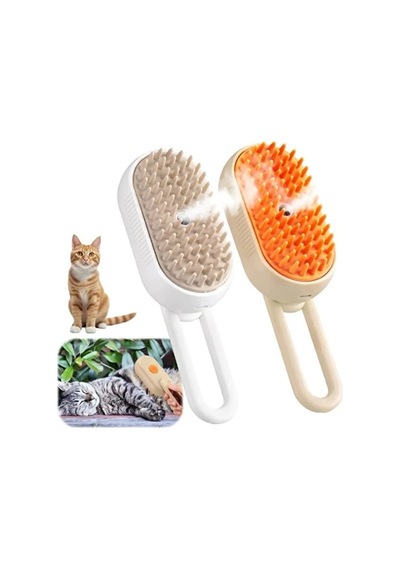 Mucit Home Saplı Buharlı Kedi Tarağı, Buharlı Kedi & Köpek Yıkama Fırçası Tarağı Yumuşak Silikonlu