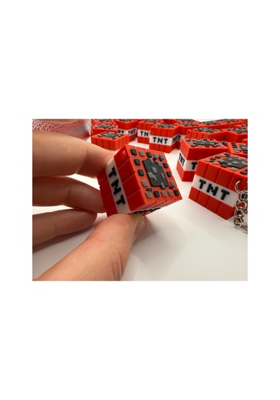 Anahtarlık 3d Baskı Pixel Tasarım Oyun Temalı Koleksiyon Anahtarlık Çok Renkli