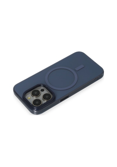 Apple iPhone Uyumlu  15 Pro Uyumlu Kılıf Anka Pc Magneticsafe Sert Metal Kapak - Lacivert