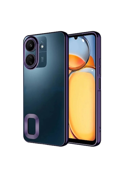 Poco C65 Kılıf Kamera Korumalı Logo Gösteren Zore Omega Kapak-derin Mor Derin Mor