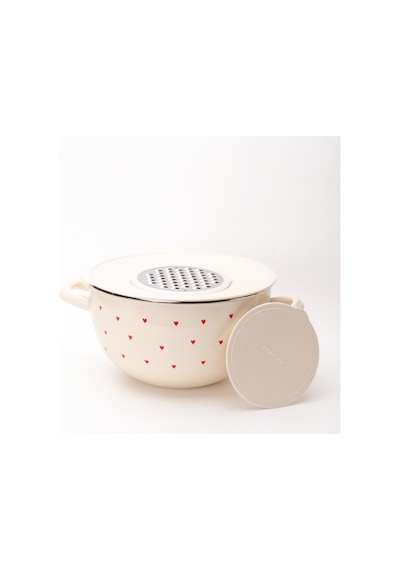 Cupid Emaye Rendeli Karıştırma Ve Salata Kabı 26 Cm 5 Litre Ocağa Da Koyulabilir Krem