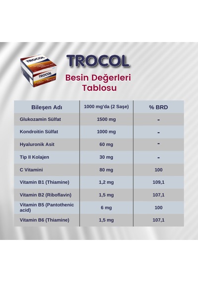 Trocol Glukozamin Kondroitin Kolajen 60 Saşe (300 Gr)