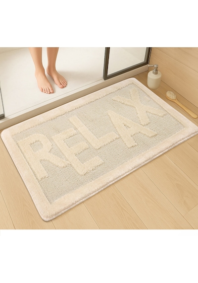 Doğal Kaymaz Taban Banyo Paspas Uzun Ömürlü Yumuşak Dokulu Su Emici Yıkanabilir Relax 60x100 Krem