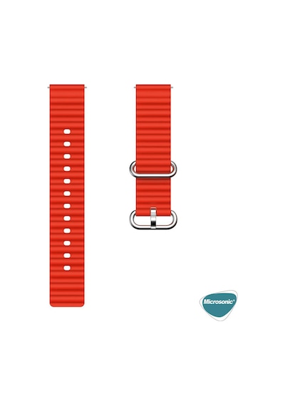 Microsonic Samsung Uyumlu Gear S3 Classic Kordon Ocean Band Kırmızı