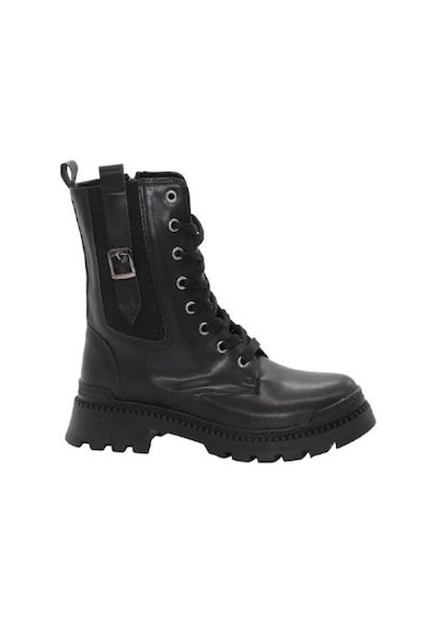 Mergenshoes 3084 Siyah Fermuarlı Bağcıklı Kadın Bot
